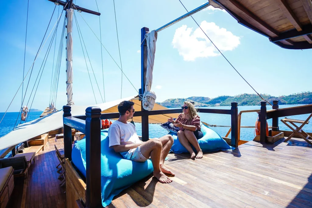 Adishree sundeck relax area aboard Adishree phinisi