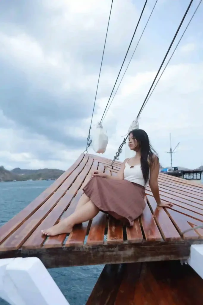 Outdoor lounging space on Aimar Cruise between island stops