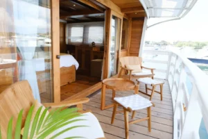Private terrace off the Kei owner cabin aboard Aliikai Voyage