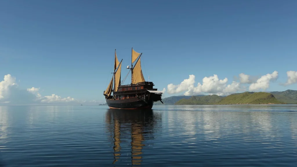 Alila Purnama phinisi anchored in calm Indonesian waters
