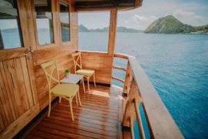 Private balcony of upper deck cabin 2 aboard Alore