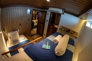 Wide view of an Anila deluxe cabin aboard Amaya Explorer