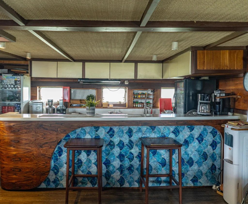 Galley where the crew prepare Indonesian and Western meals on Amaya Explorer