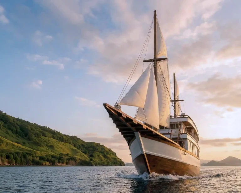 Aura Suci phinisi sailing in Komodo