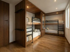 Family Cabin bunk-bed layout aboard Aura Suci