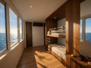 Ocean-view Family Cabin with bunk beds aboard Aura Suci