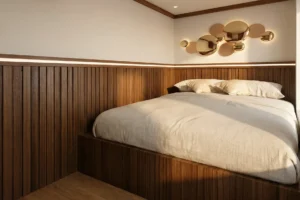 Master Cabin with queen bed aboard Aura Suci