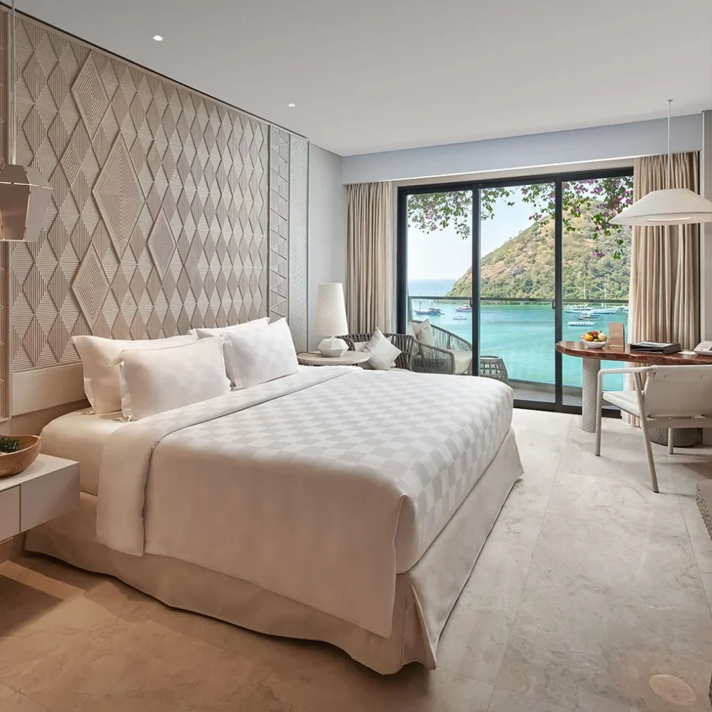 Interior of a Deluxe Ocean View Room at AYANA Komodo Waecicu Beach