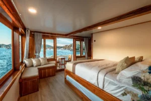 Master Cabin with private balcony aboard Ayvara