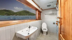 Private ensuite bathroom in the Ayvara Master Cabin