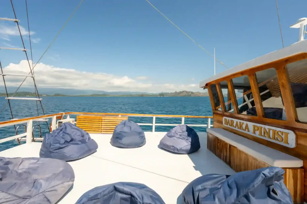 Sun deck aboard Baraka phinisi