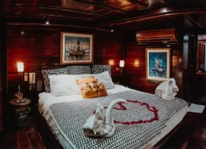 Master Panoramic Balcony cabin bedroom aboard Behike