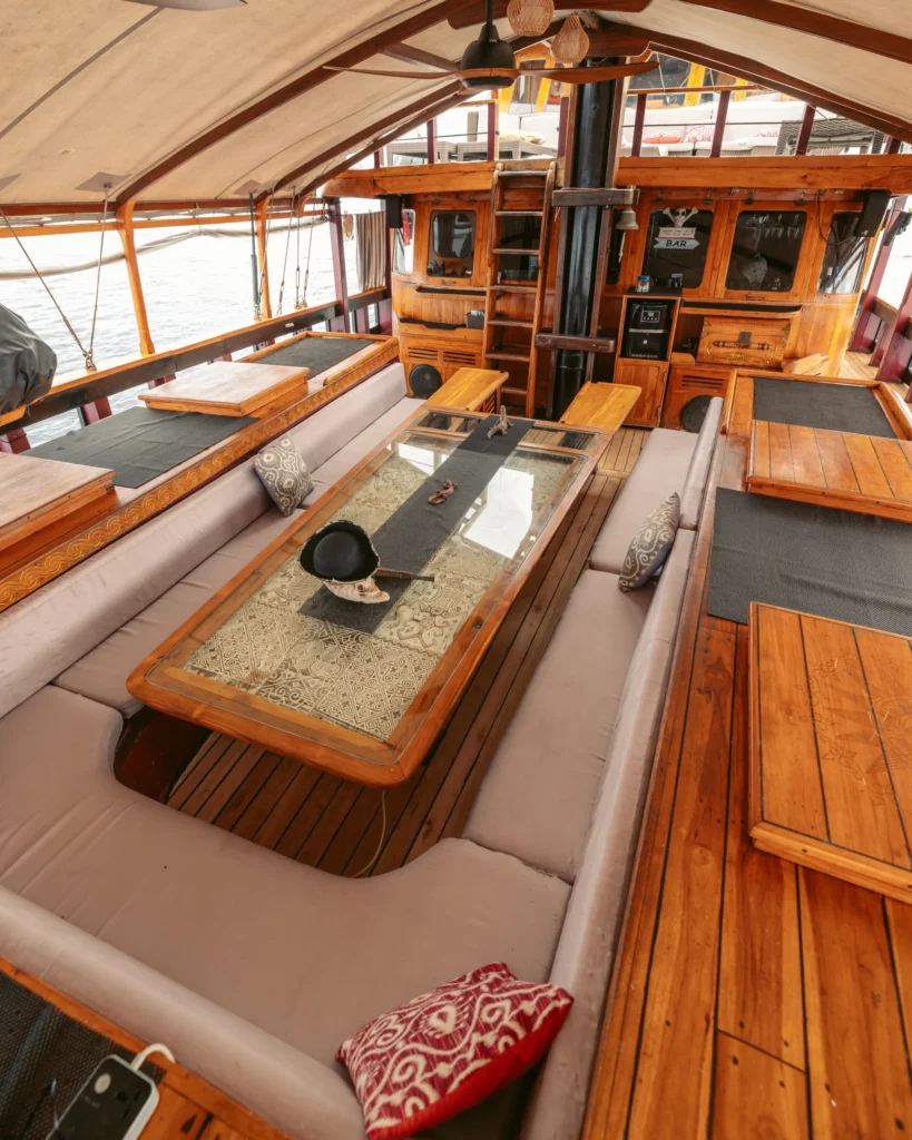 Main dining table aboard Calico Jack