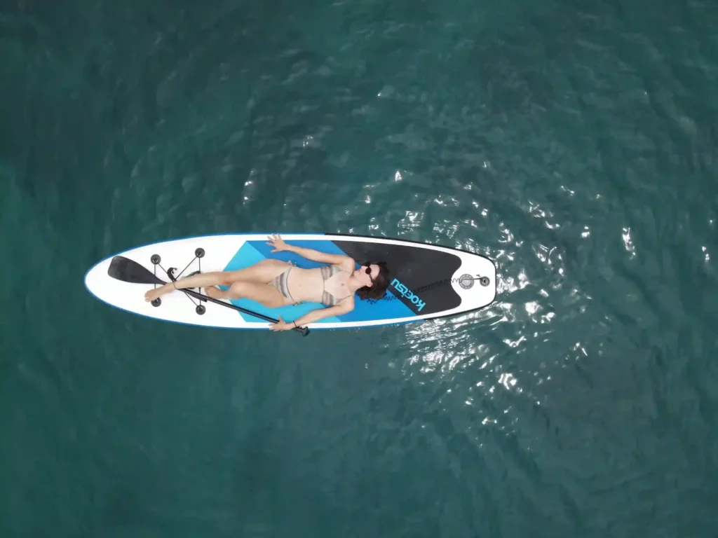 Transparent canoe carried on Carnaby 02 for use over shallow reef
