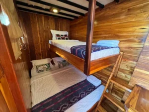 Bunk-bed cabin aboard Carnaby