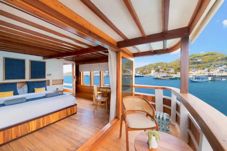 Santalum 1 cabin on Catnazse opening onto its private balcony