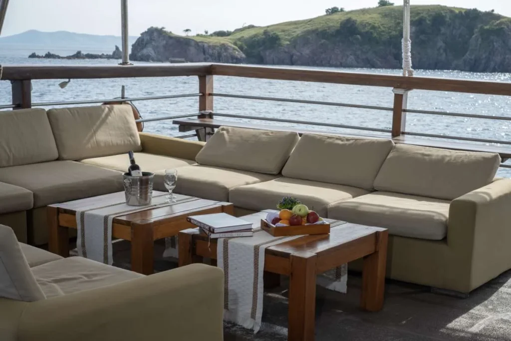 Outdoor sofa lounge aboard Cheng Ho