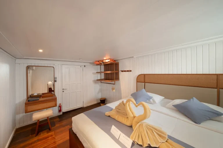 Renovated lower deck double cabin aboard Cheng Ho