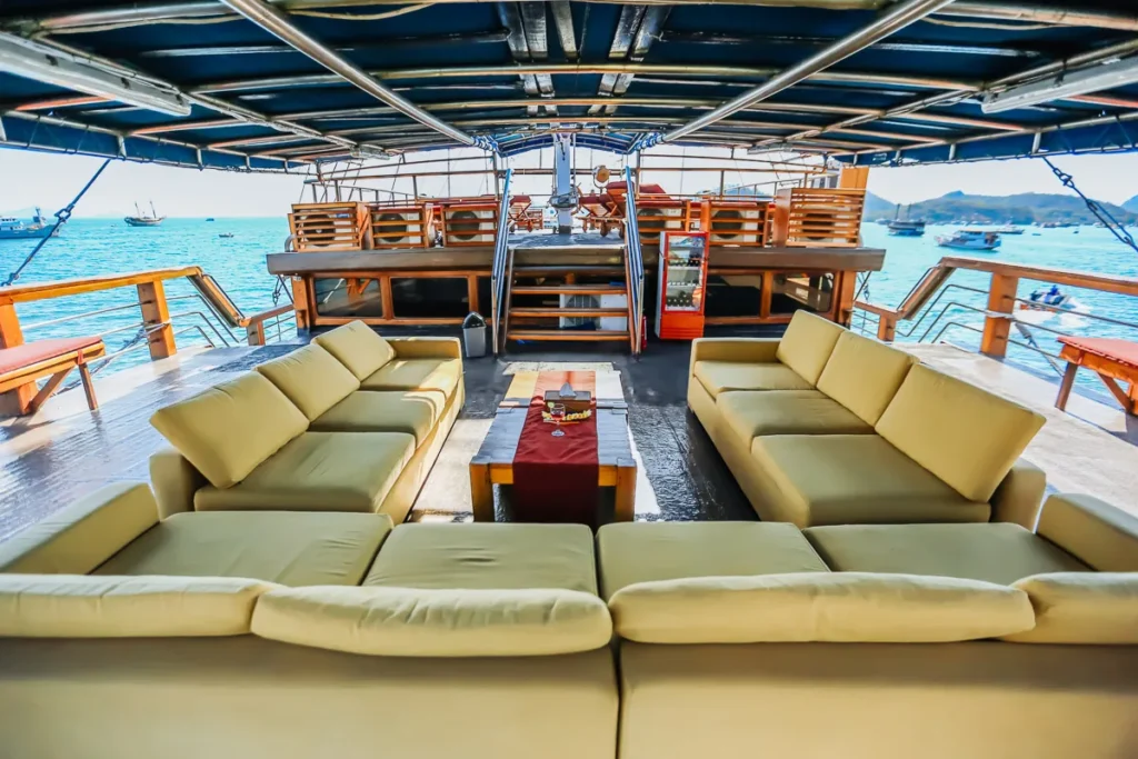 Open-air sofa lounge aboard Cheng Ho
