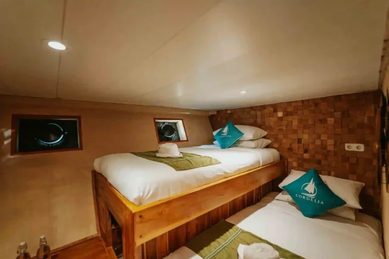 Ensuite bathroom with hot shower in a Cordelia guest cabin