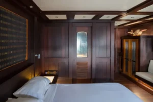 Second representative view of a lower-deck guest cabin aboard Dunia Baru
