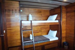 Bunk beds in the Metroxylon cabin aboard EcoXplorer