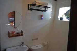 Myristica cabin bathroom aboard EcoXplorer