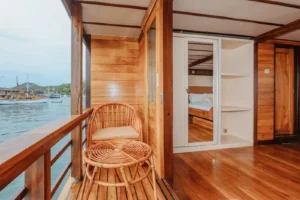 Private balcony off the Panoramic Ocean Cabin aboard Elrora Liveaboard