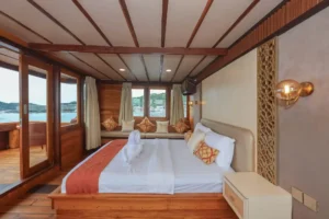 Interior of the Elrora master room with ensuite bathroom and air conditioning
