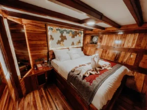 Bima lower deck cabin aboard Gandiva Phinisi