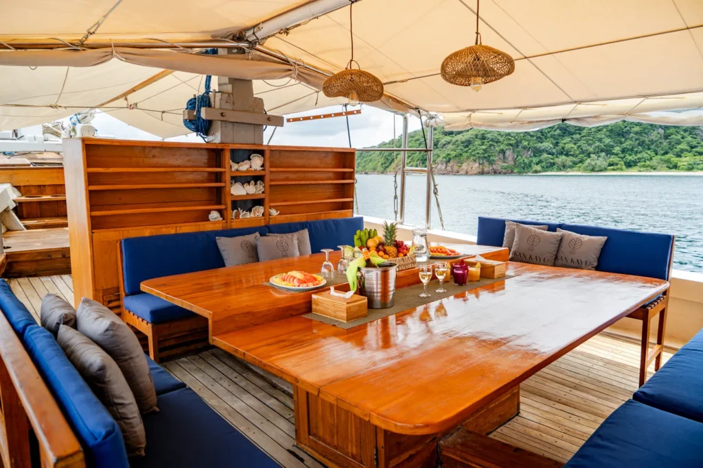 Deck area aboard Ikan Kayu