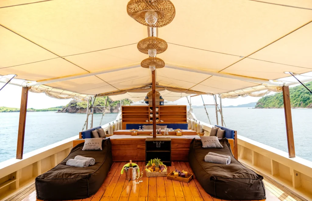 Outdoor lounge aboard Ikan Kayu