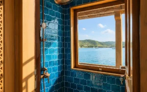 Sasak Upper Deck Suite bathroom aboard Jeeva Samudera