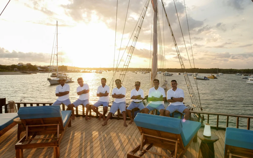 Jeeva Samudera crew on the upper deck