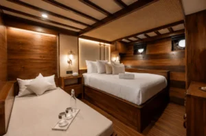Interior of the Deluxe Stateroom aboard the KAI Voyage phinisi