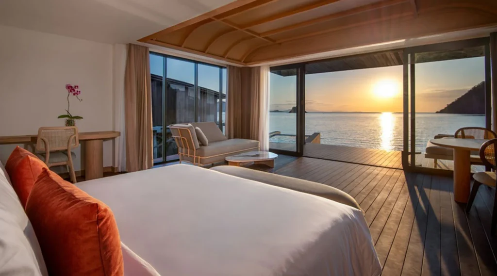 Overwater Villa Sunset View exterior at Katamaran Hotel & Resort Komodo