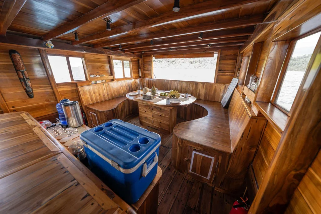 Dining room aboard Kira Kira