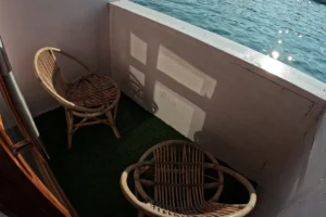 Private balcony of Master Cabin aboard La Nissa phinisi