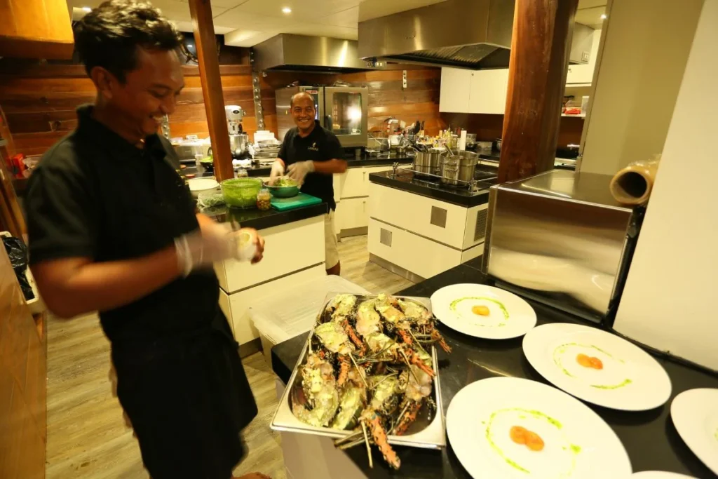 Galley service aboard Lamima