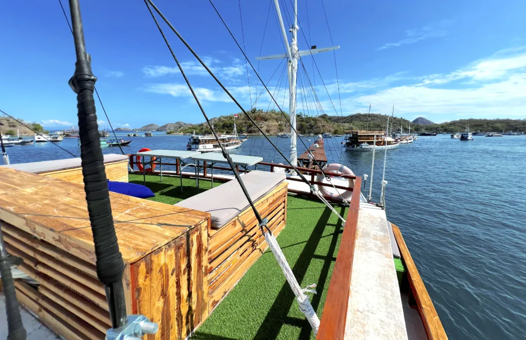 Sundeck lounge aboard Leticia phinisi