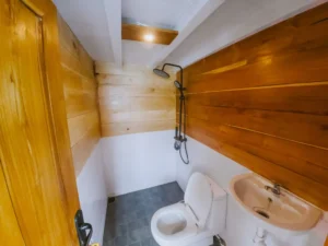 Bathroom in a Master Ocean cabin aboard Maheswari