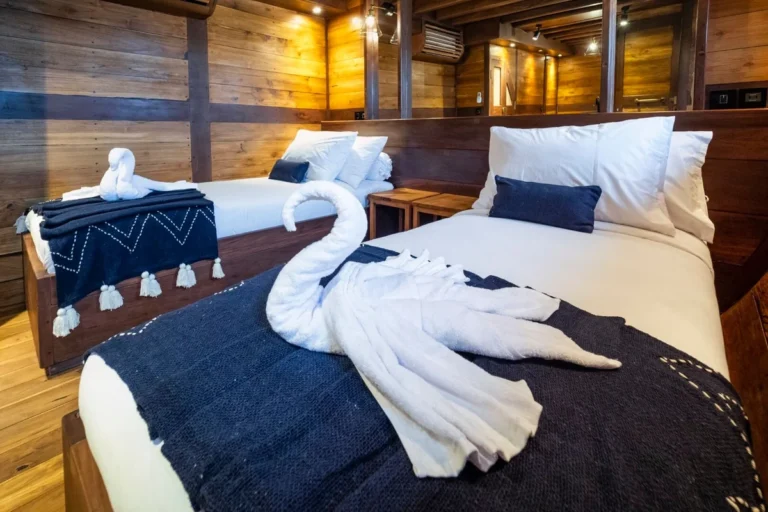 Convertible bed in a Deluxe Cabin aboard Majik