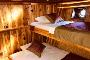 Bunk cabin on the lower deck of Mikumba Dua