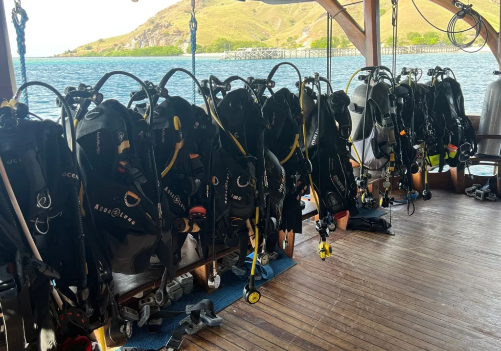 Dive deck at the stern of the Moana Cruising phinisi
