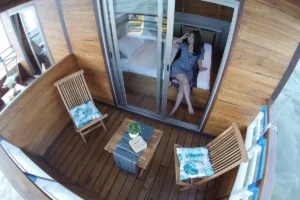 Private balcony off the Master Suite aboard Mutiara Cruise