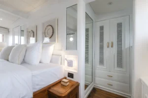 Mutiara Laut master cabin bed and wardrobe