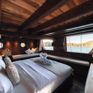 Master cabin with king bed aboard Nataraja