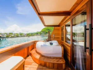 Aurea cabin private balcony jacuzzi aboard Naturalia Cruise