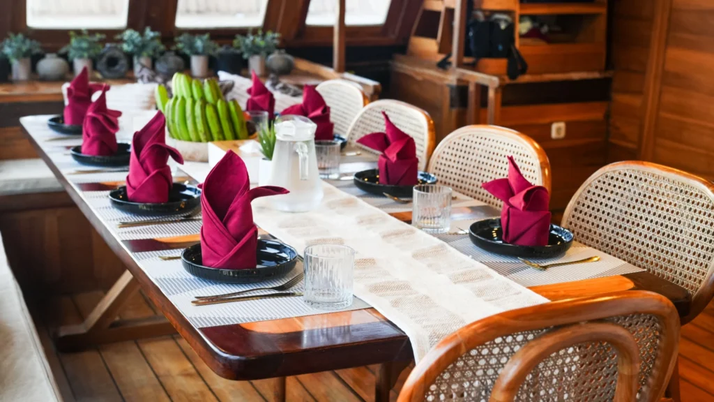 Navila interior dining 03 aboard Navila phinisi