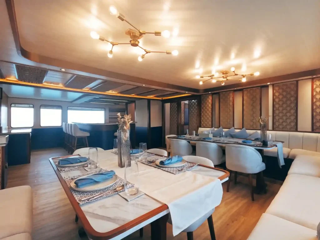 Second indoor dining view aboard Nayara Cruise